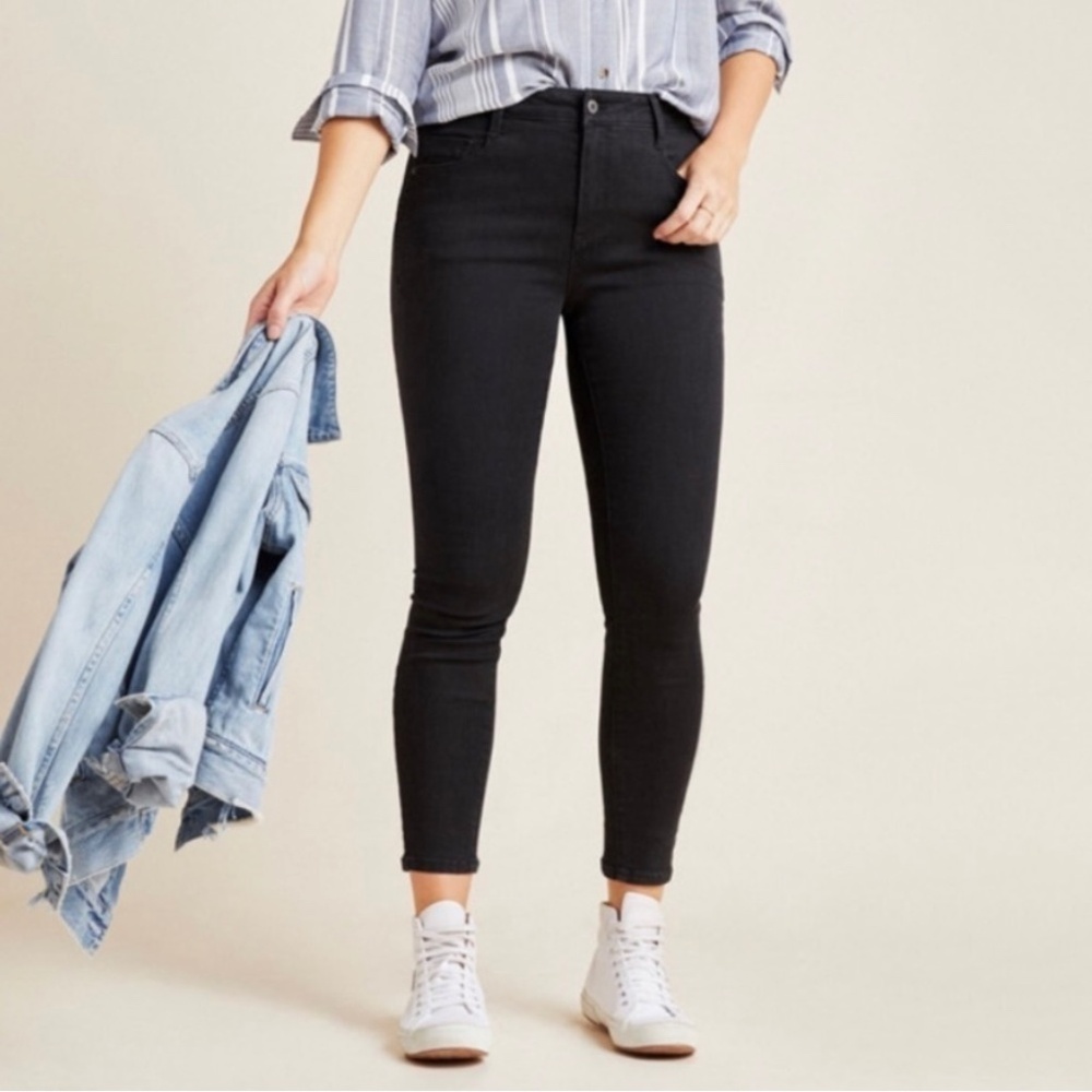 Pilcro {Anthro} Black High Rise Skinny Denim Legging + Blue Jeans | 32 Large 14
